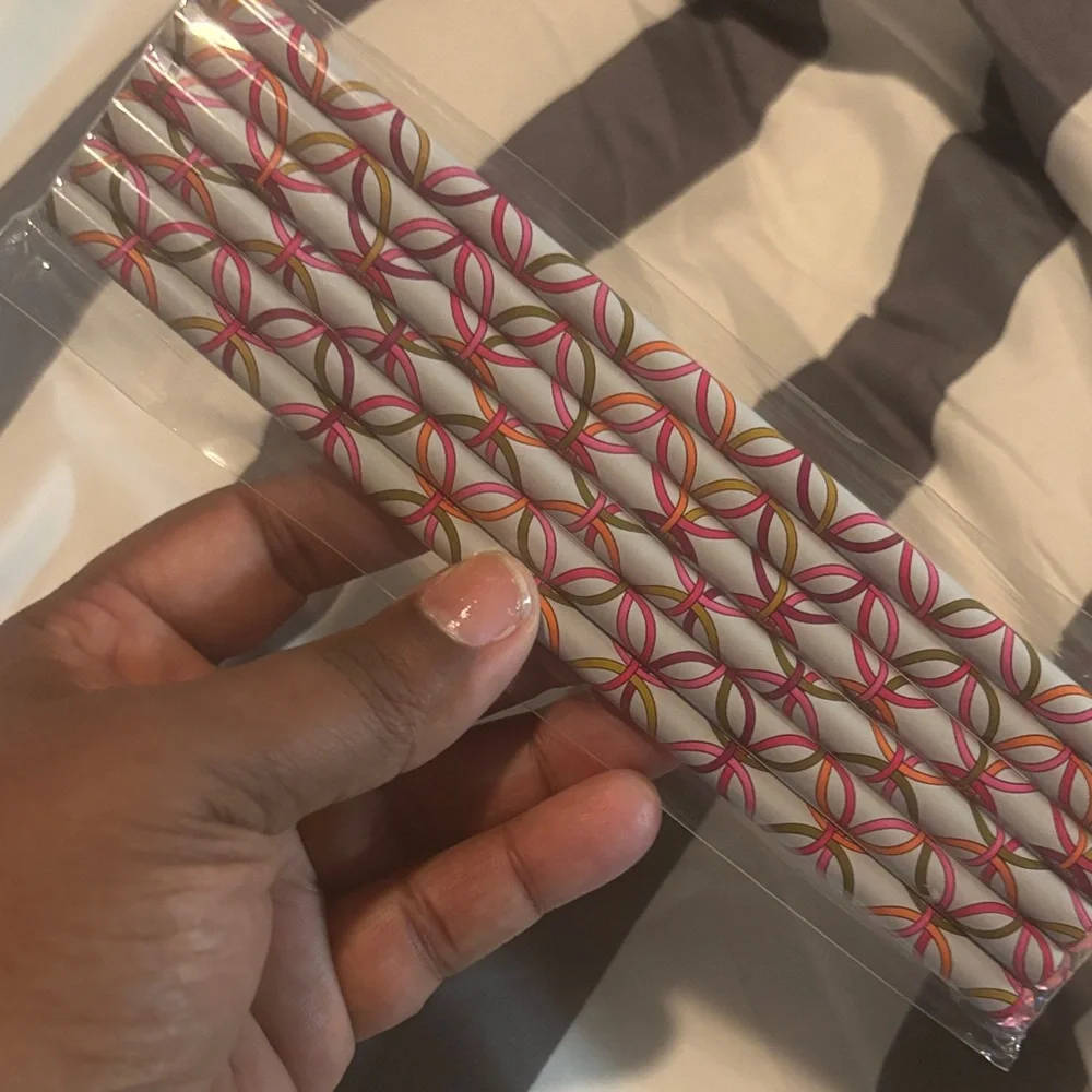 Vera Bradley Pink and White Pencil Case